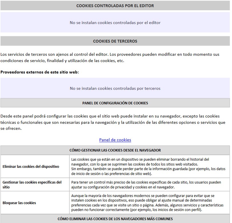 cookies Politica de cookies - Carmen Lorenzo Psicologa